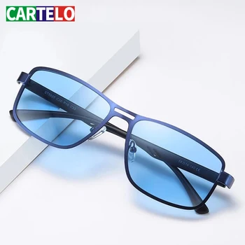 CARTELO NOU Brand de Moda Bărbați ochelari de Soare UV400 Polarizate Pătrat Cadru Metalic de sex Masculin Ochelari de Soare pescuit ochelari de Soare de Conducere