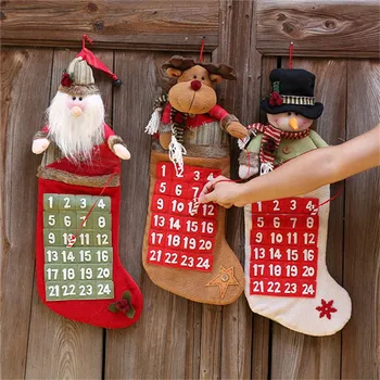 Ușa de Perete Decor de Crăciun Stea Advent Calendar Copac Xmas Decor de Crăciun Ciorap cu Numărătoarea inversă Calendare Copii Cadou Titular