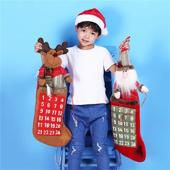 Ușa de Perete Decor de Crăciun Stea Advent Calendar Copac Xmas Decor de Crăciun Ciorap cu Numărătoarea inversă Calendare Copii Cadou Titular