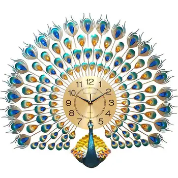 Păun Ceas de Perete pentru Camera de zi Ceas de Masa Decor Creativ Moda Păun Agățat de Masă Atmosferă Simplu Ceas