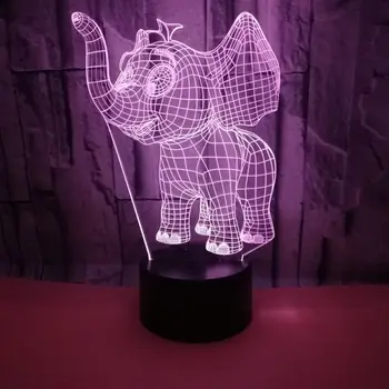 Elefant Lampa 3d Touch culoare de Control de la Distanță 3d Led Vizuale Lampa de Birou Cadou Decor Noptieră Lampa de Masa 3d