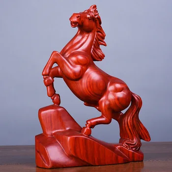 High-end din lemn masiv cal sculptura statuie，artă Modernă animal sculptura，Acasă accesorii decor, de Decor Acasă，cadou de afaceri