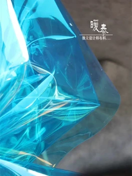 0.3 mm TPU Material Albastru Păun PVC Jeleu Folie de Plastic Impermeabil DIY Canadiană Pelerina de ploaie de Cristal Saci Decor de Designer Tesatura