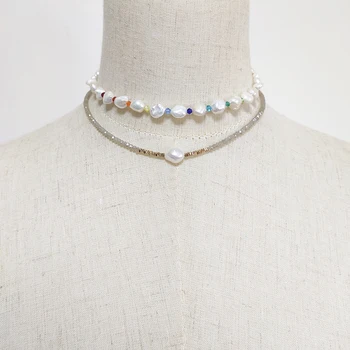 Femei rafinate de apă dulce pearl colier pandantiv moda margele de cristal colier bijuterii de zi cu zi sălbatice accesorii cadouri 2020 nou