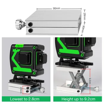 Rotație de 360° cu Laser de Nivel 12 Linii de la Distanță fără Fir 3D Auto-Nivelare Orizontală Verticală Crucea Verde Fascicul Laser Linie Laser Metru