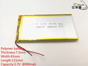 3.7 V 8000mAh 7565121 Litiu-Polimer Li-Po, li-ion Reîncărcabilă de celule de Baterii Pentru Mp3 MP4 DIY PAD DVD