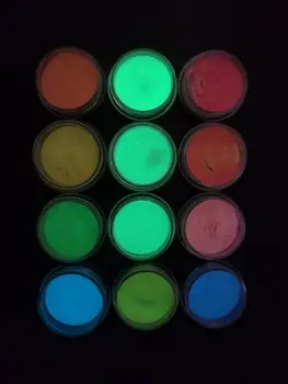 Unghii de culoare luminos praf de 12 culori de unghii luminescente fosfor set cristal noroi material