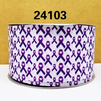 Transport gratuit 50 de curte pe dimensiunea de sân cancer ribbon tipărite grosgrain panglică 24103