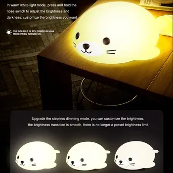 Desen animat Animale de Etanșare Silicon luminaria Lampă de Economisire a Energiei plin de culoare LED Lumina de Noapte cu pat Gamă largă de Aplicații