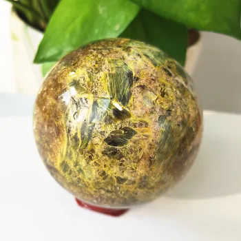 380/470g glob de Cristal Natural Flogopite Cuarț sferă Sferă de bronz mica Bijuterie de Piatra de Vindecare