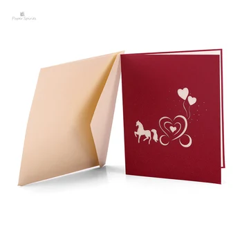 3D Invitatii de Nunta Carduri de Ziua Îndrăgostiților Cadou cu Plicuri Personnalisable Tăiat cu Laser Carduri de Ziua de nastere Vă Mulțumesc Carduri Blank
