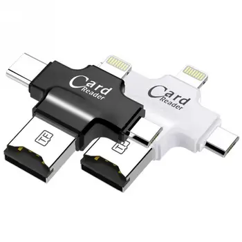 4-în-1 Cititor de Carduri de Tip C, Micro Adaptor USB Cititor de Card Micro SD Card pentru iPhone / iPad Smart OTG