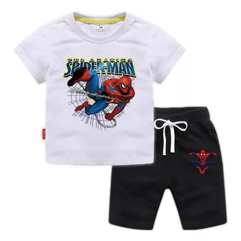 Disney Spiderman Baieti Set Haine de Vară pentru Copii T-shirt, Cu Pantaloni Casual, Costume Sportive 2 buc Trening, Costume de Haine pentru Copii