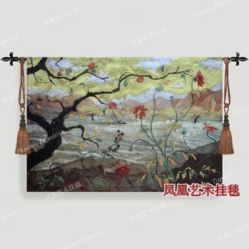 Roșu măr agățat de Perete tapiserie 96*139 cm Flori Acasă jacauard material textil Aubusson produsului decor H181