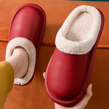 Mari Dimensiuni Interior Iarna papuci femei EVA impermeabil Acasă Papuci de sex Masculin Confortabil de Pluș Cald Doamnelor papuci Unisex Pantofi de Femeie
