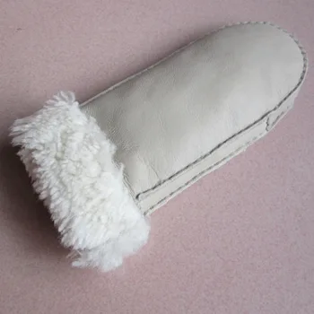 Din piele și blană, mănuși de Iarnă lână și blană-o singură bucată windproof femei caldă negru bej maro cu ridicata A702