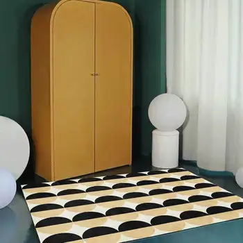 Simplu de lux lumina covor negru de aur cerc de decorare camera de zi canapea, masă și scaun, noptieră dormitor covor podea vestiar mat