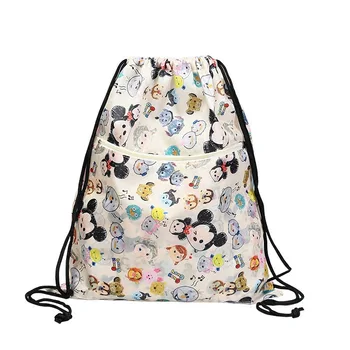 Desene animate Disney copii rucsaci sac de scutec impermeabil Mickey imprimare cordon rucsac pliabil portabil geanta de voiaj
