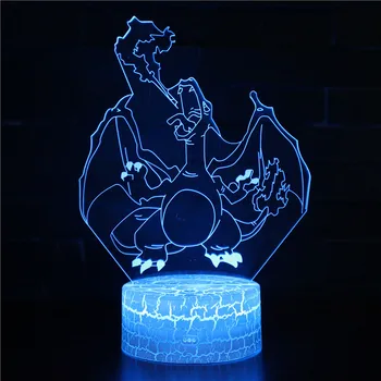 Noapte Lumini LED Dinozaur 3D lampa Jucărie Drăguț Cadou 7 Culori Abstracte Artist Grafică de desen Animat Atmosfera Lampă Pentru Copii, Camera pentru Copii
