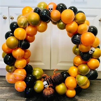 82pcs/set gold Chrome metalice, baloane latex portocaliu negru ghirlanda baloane pentru petrecere de Halloween decoratiuni stea balon garland