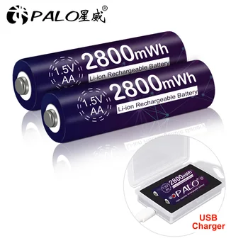 Palo 1.5 v aa li-ion baterie litiu-ion de 1.5 V aa 2A cu 2slots punctul nr.: aa Baterie Li-ion Încărcător încărcător inteligent