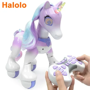 Halolo RC Cai Unicorni Robot Desene animate Drăguț Animal Inteligent Inductie Model Electric de Companie Jucării Educative pentru copii