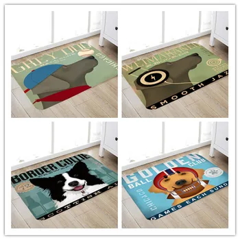 Câinele Usa mat Lavabil non-alunecare mat distractiv usa mat mat baie de picioare pad acasă decorare baie mat Flanel tipărite preș