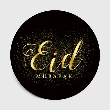 Islam, Musulman Iftar vacanță Eid Aur negru Rotund camera de zi dormitor mat Rugăciune covor de catifea pluș imprimare podea mat personaliza