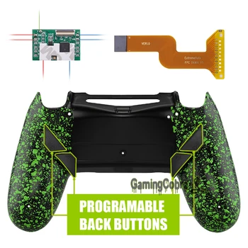 Texturate Verde Zori Programabil Remaparea Kit pentru PS4 Slim Pro Controller JDM 040/050/055 w/ Custom Shell Înapoi & 4 Butoane