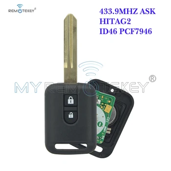 Remtekey Telecomanda cheie Auto 2 Buton 433Mhz 5WK4876/818 ID46/PCF7946 Chip Pentru Nissan Elgrand X-TRAIL, Qashqai, Navara Micra Notă NV200