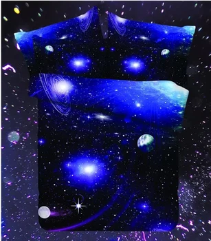 Creative Galaxy 3D Set de lenjerie de Pat Univers Spațiu Tematice Galaxy Print lenjerie de Pat, Plapuma & perna caz Queen-size bedclothe