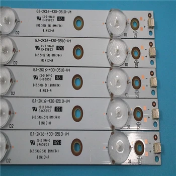 Noul Kit 5 BUC 10LED(3V) 842.5 mm iluminare LED strip pentru 43PFT4131 43PFS5301 GJ-2K15-430-D510 GJ-2K16-430-D510-V4 01Q58-O