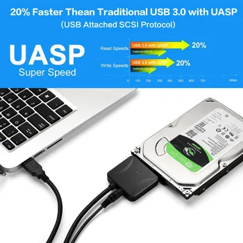 SATA USB 3.0 Hard Disk Converter 22 pini USB 3.0 la SATA cablu cu UE NE-a UNIT adaptor de la 2.5 inch la 3.5 inch HDD SSD