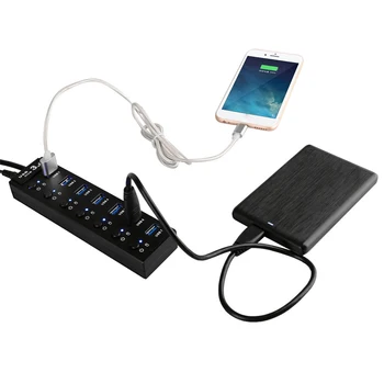 PC Laptop Hub USB de Mare Viteză Portable Power Adapter Plug and Play 7 Porturi de Extensie Splitter de Transmisie de Date Office