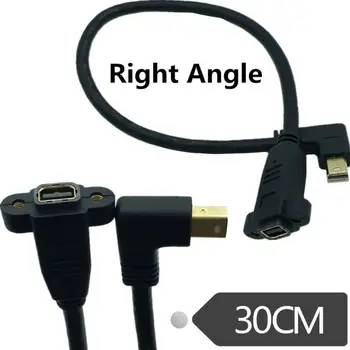 90 de Grade Unghi Thunderbolt Mini DisplayPort Male la mini DP sex Feminin cablu de Extensie Cu orificiile pentru șuruburi de Montare pe Panou