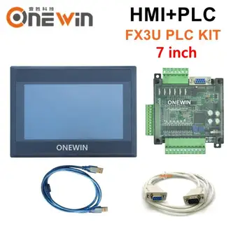 HMI panou de ecran tactil 7 inch și FX3U seria PLC de control industrial bord cu descărcare cablu de comunicare ONEWIN